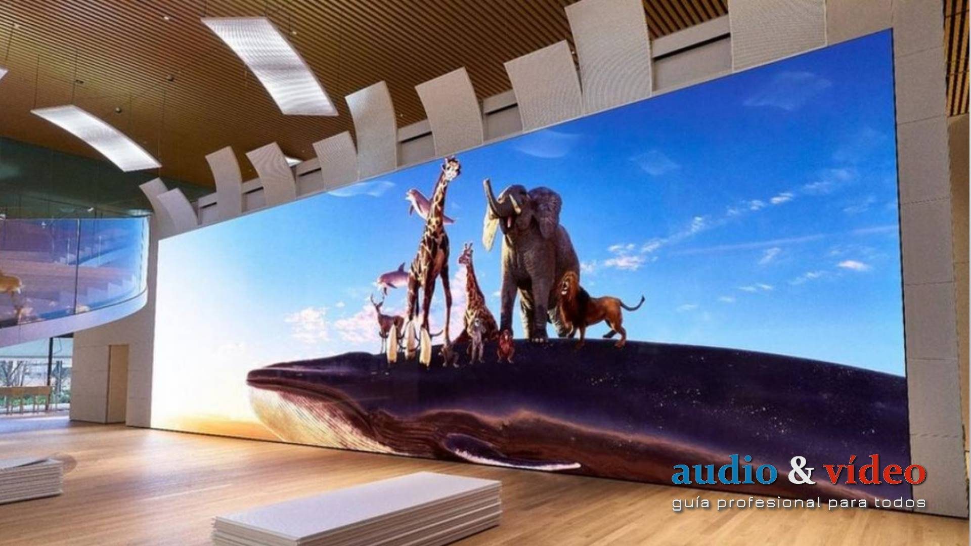 Sony ha instalado una pantalla microled Cledis 4K de 19 metros de longitud en el centro de I+D de Shiseido en Yokohama.