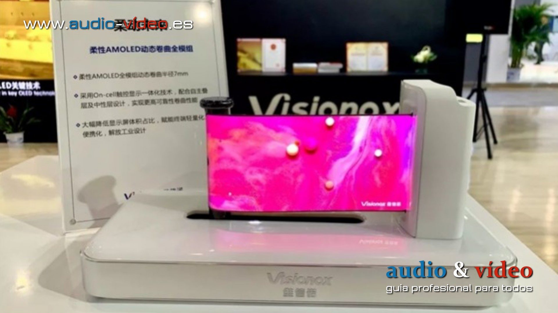 Visionox demuestra un bonito prototipo de OLED enrollable