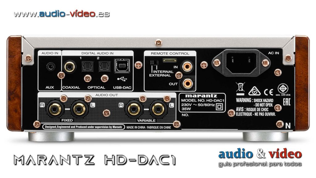 Marantz HD-DAC1 parte trasera conectores