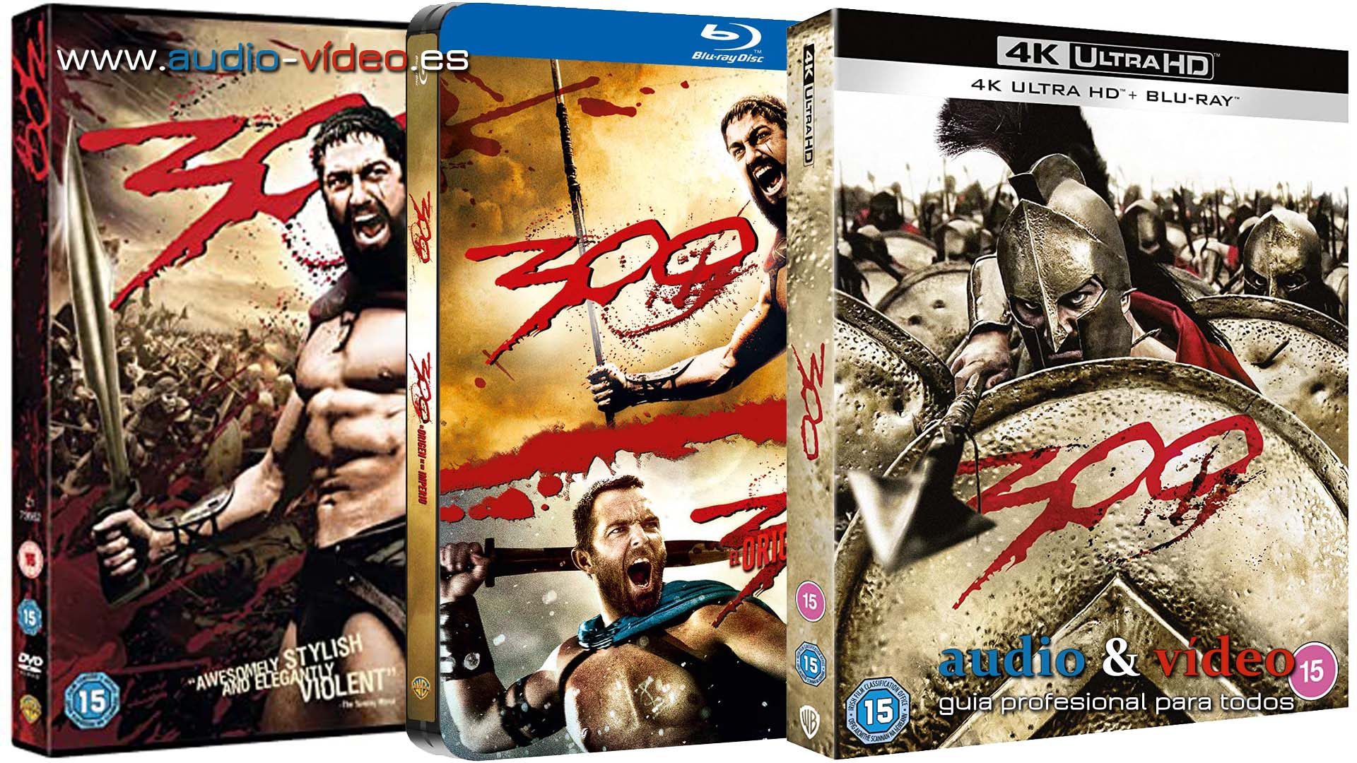 300 – 4K UHD, BluRay y DVD