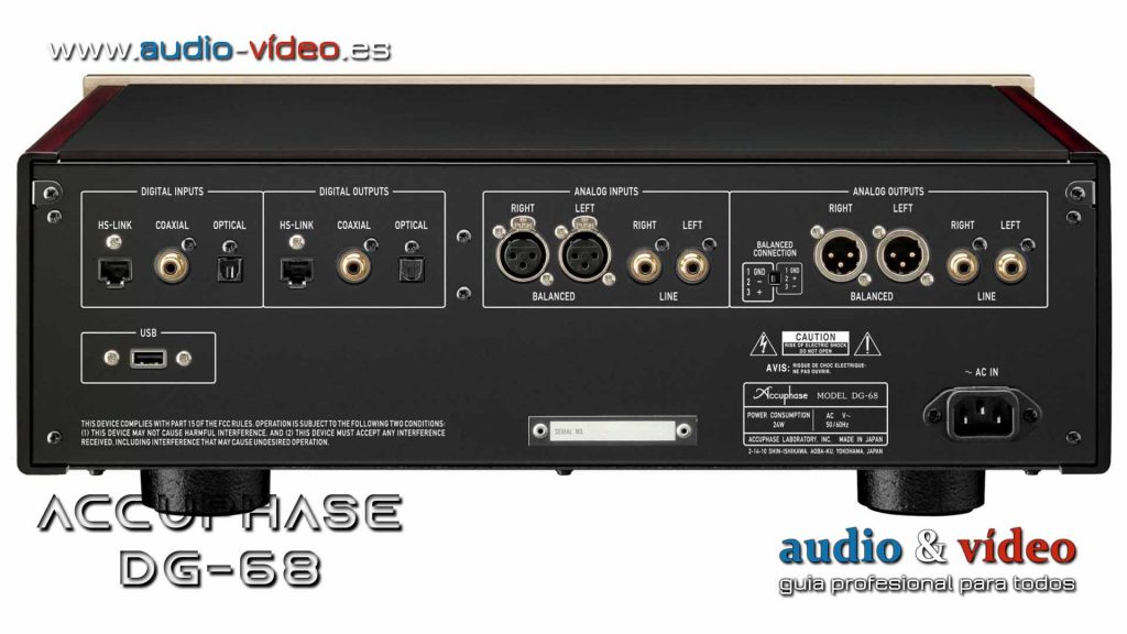 Accuphase DG 68 conectores parte trasera