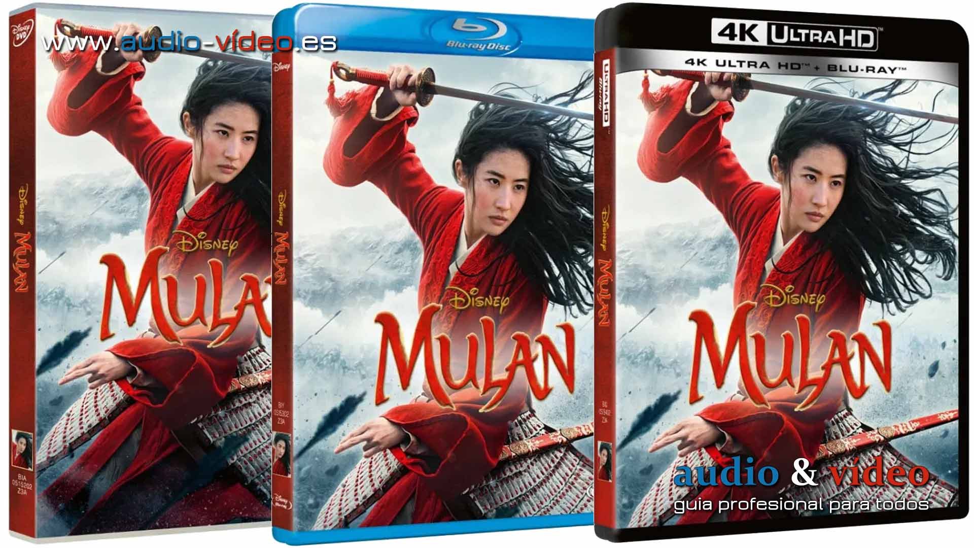 Mulan – 4K UHD, BluRay y DVD + soundtrack + película completa