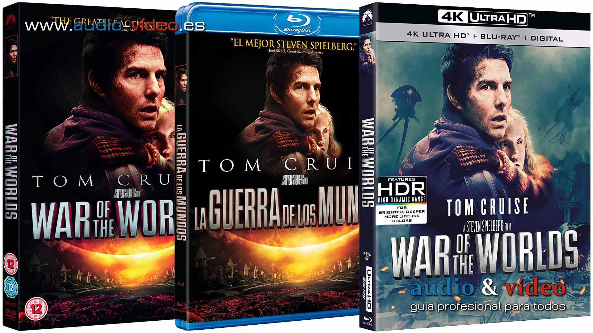 La Guerra De Los Mundos – Tom Cruise – 4K, UHD, BluRay, DVD + soundtrack