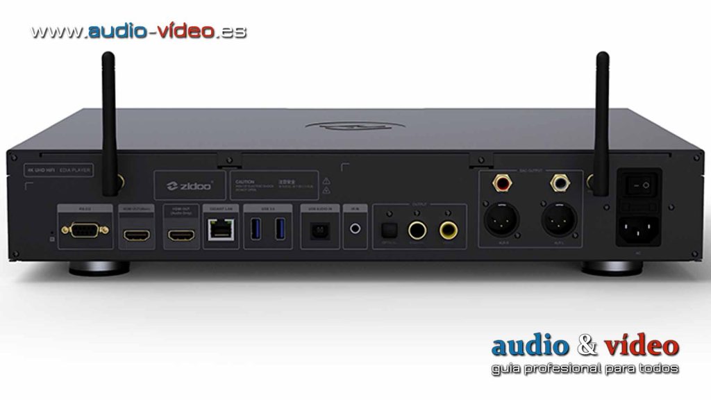 Reproductor Multimedia Zidoo UHD3000 conectores