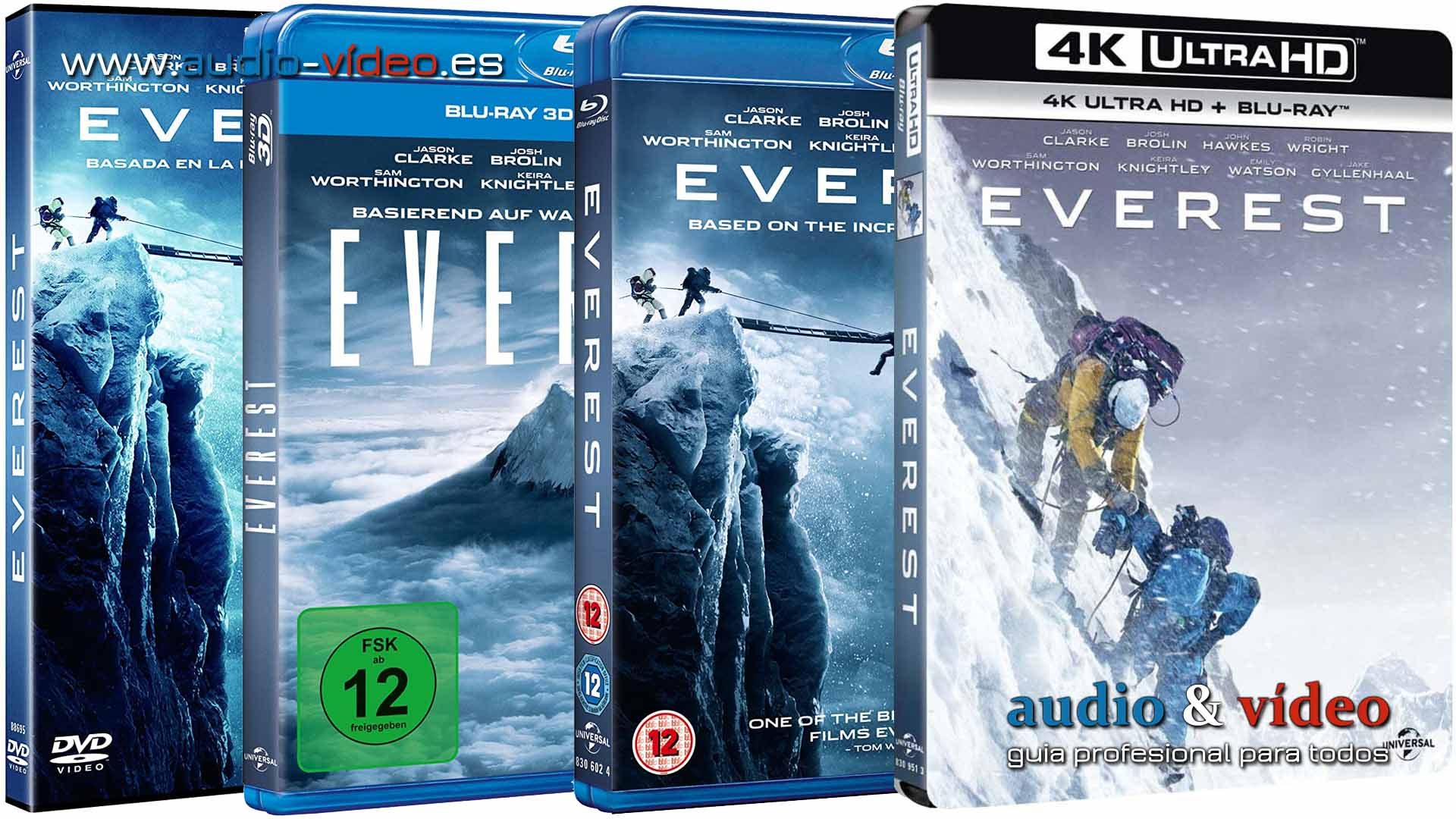 Everest – 4K, UHD, BluRay 3D, BluRay, DVD + soundtrack