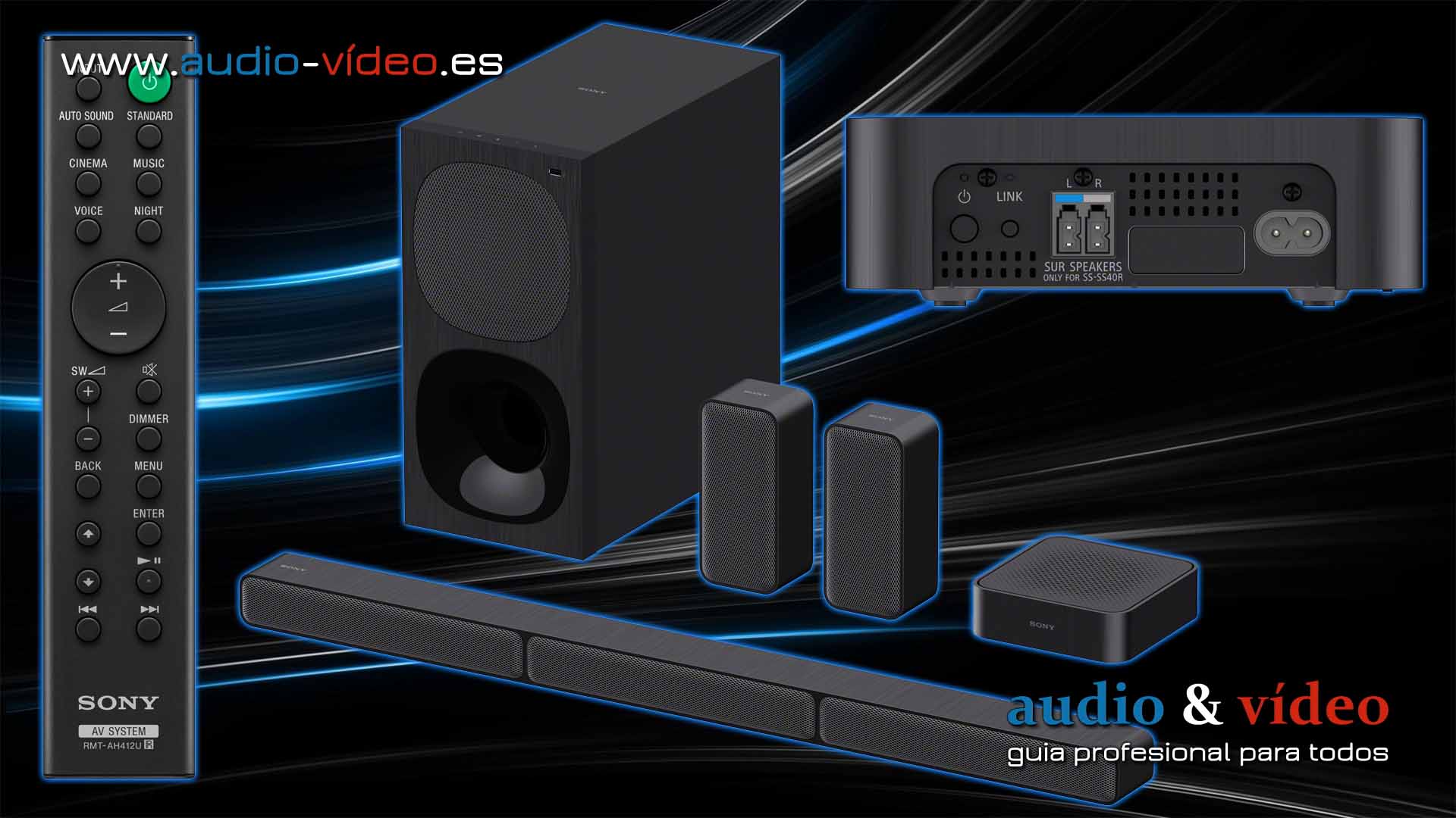 Presentamos la HT-S40R sistema de cine en casa de 5.1 canales con altavoces  traseros inalámbricos 