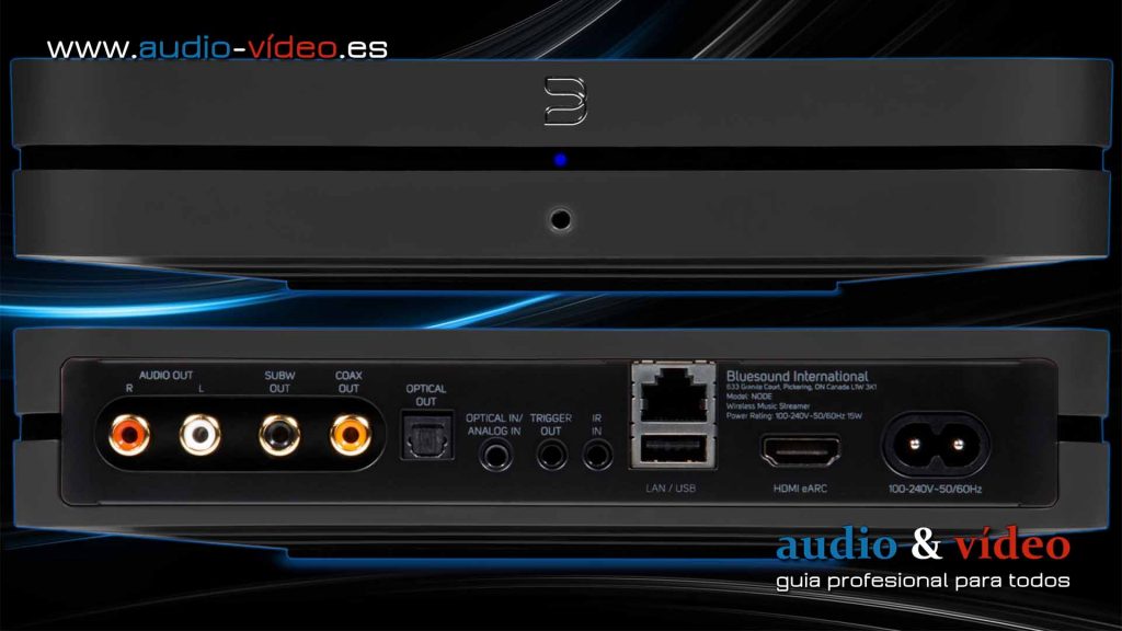 Reproductor RED / streamer - Bluesound NODE ver3 - frente y conectores