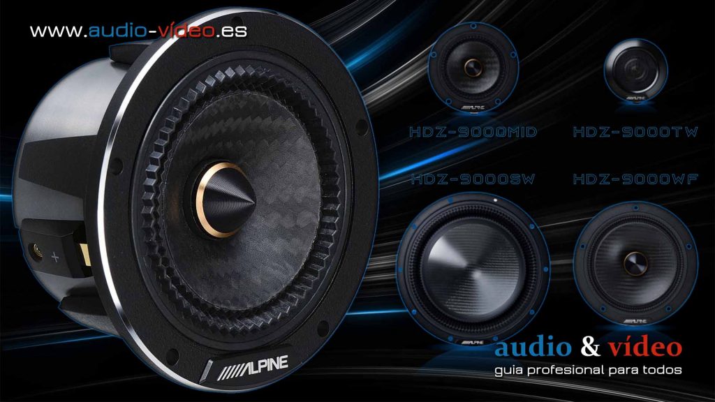 Alpine altavoces: Woofer HDZ-9000SW, Woofer HDZ-9000WF, Mid-range HDZ-9000MID, Tweeter HDZ-9000TW