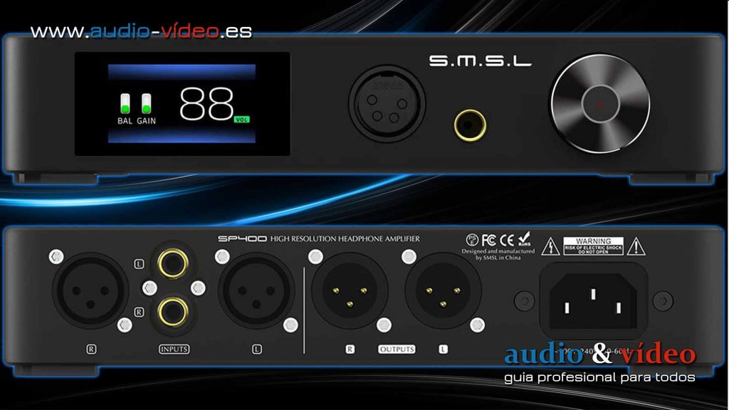 Amplificador S.M.S.L SP-400 con THX - frente, conectores