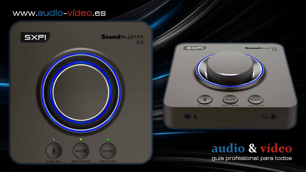 Sound Blaster X4 - USB DAC y Amp Sound Card con Super X-Fi® - regulador, botones