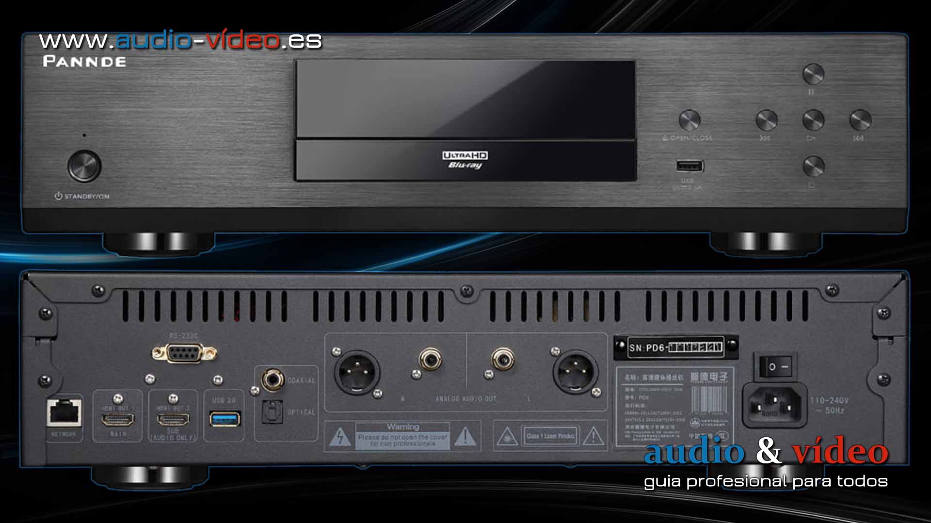 Pannde PD-6 - reproductor Blu-ray UHD HighEnd ▶️ Reproductores 4K ▶️