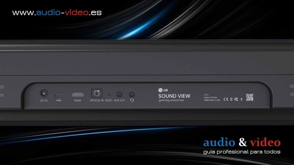LG Sound View - barra de sonido con visualizador "Ambilight" - conectores