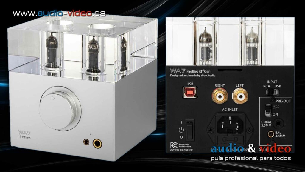 Woo Audio - WA7 Fireflies MK3 - amplificador de auriculares - frente, panel trasero