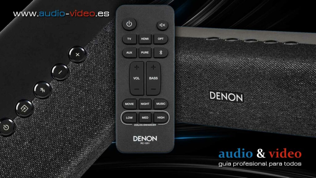 Denon DHT-S217 - barra de sonido con Dolby Atmos 3D - frente, mando a distancia