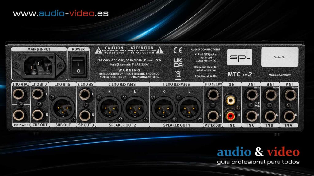 SPL - MTC Mk2 - monitor - controlador - Talkback - panel trasero