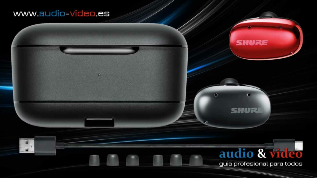 Shure - Aonic Free - Auriculares in-ear totalmente inalámbricos Sound Isolating - negro, rojo