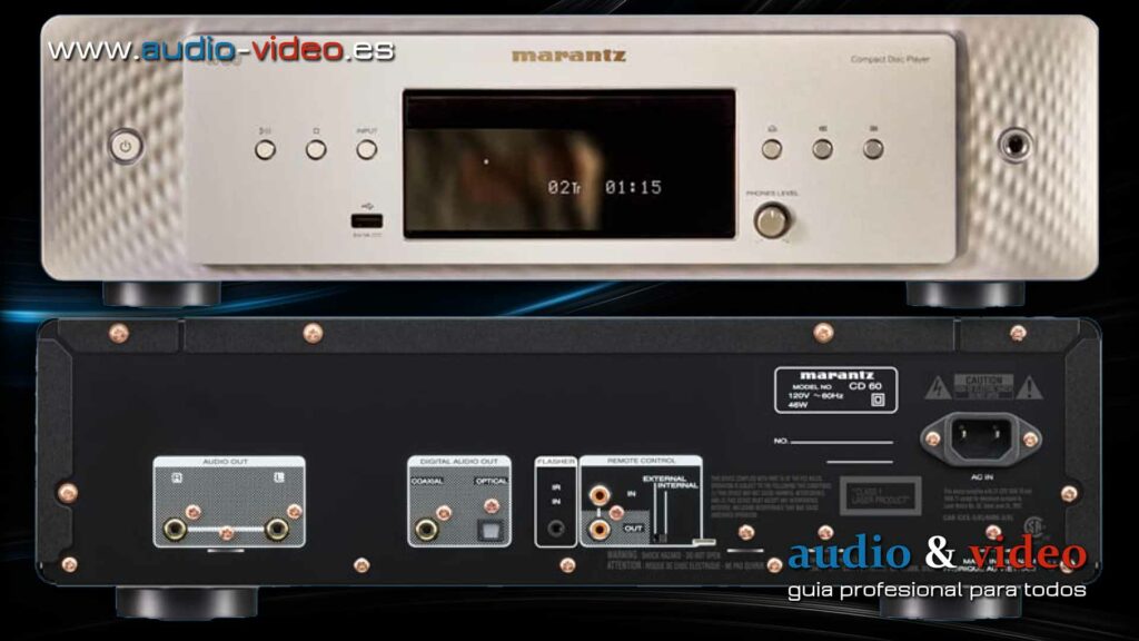 Marantz CD60 - reproductor CD / USB con DSD - frente, panel reasero