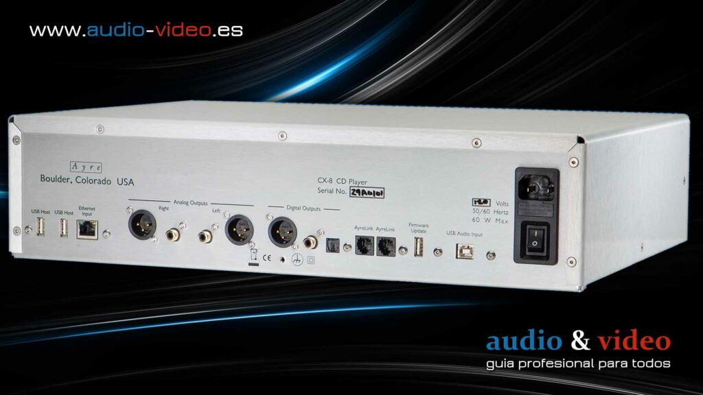 Ayre CX-8: Reproductor CD con DAC - panel trasero