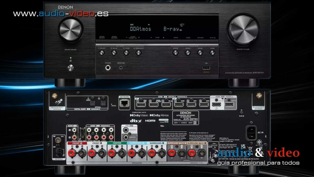 Denon AVR-S970H - frente - panel trasero